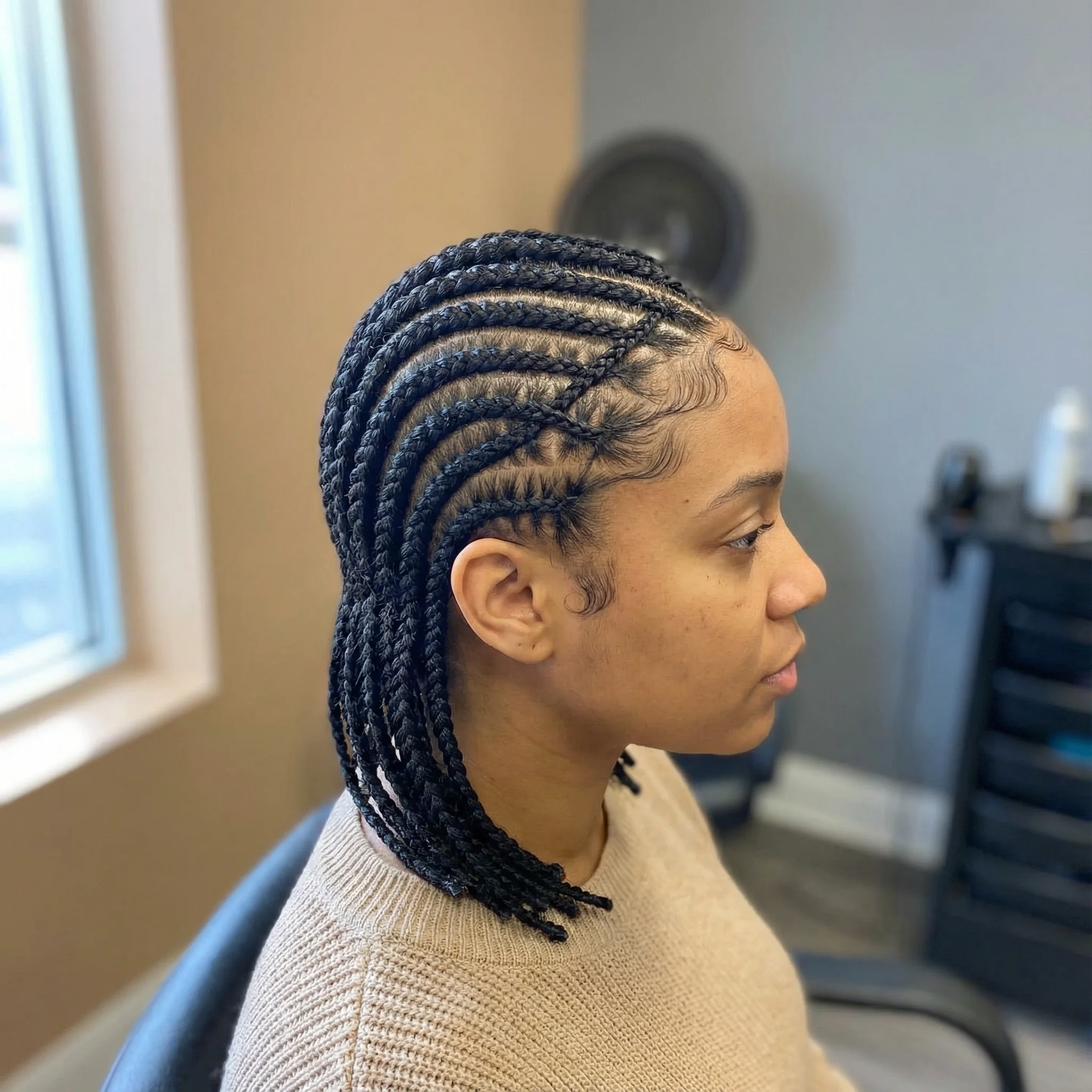 Long Straight Back Cornrows